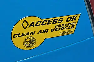 California's Clean Pass lane California Clean Pass vehicle