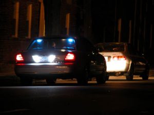 Night time traffic stop.