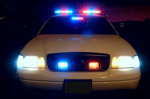 Police Car with Emergency Lights On