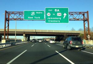 NJ Turnpike Northbound at exit 8A