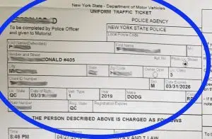 reckless driving driver info