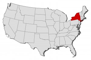 map of USA with NY highlighted