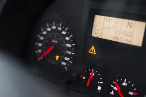 truck dashboard with safety erros