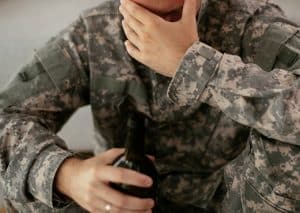 military army man drinking