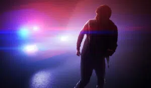 man fleeing from officers