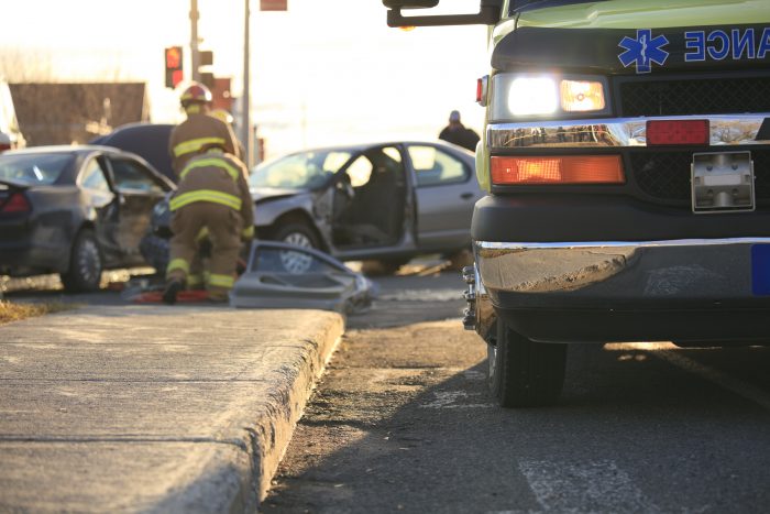Ambulance Car Accident Scene