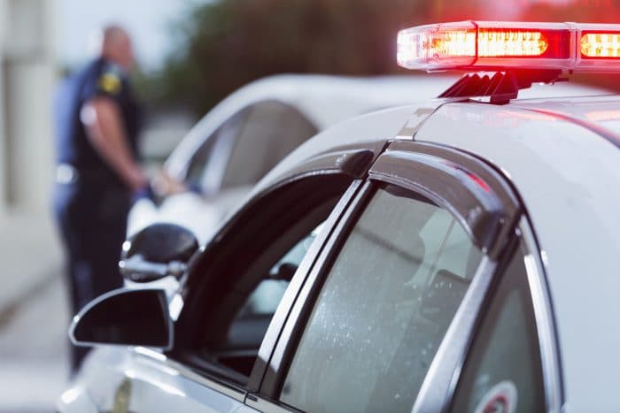 car being pulled over by police officer