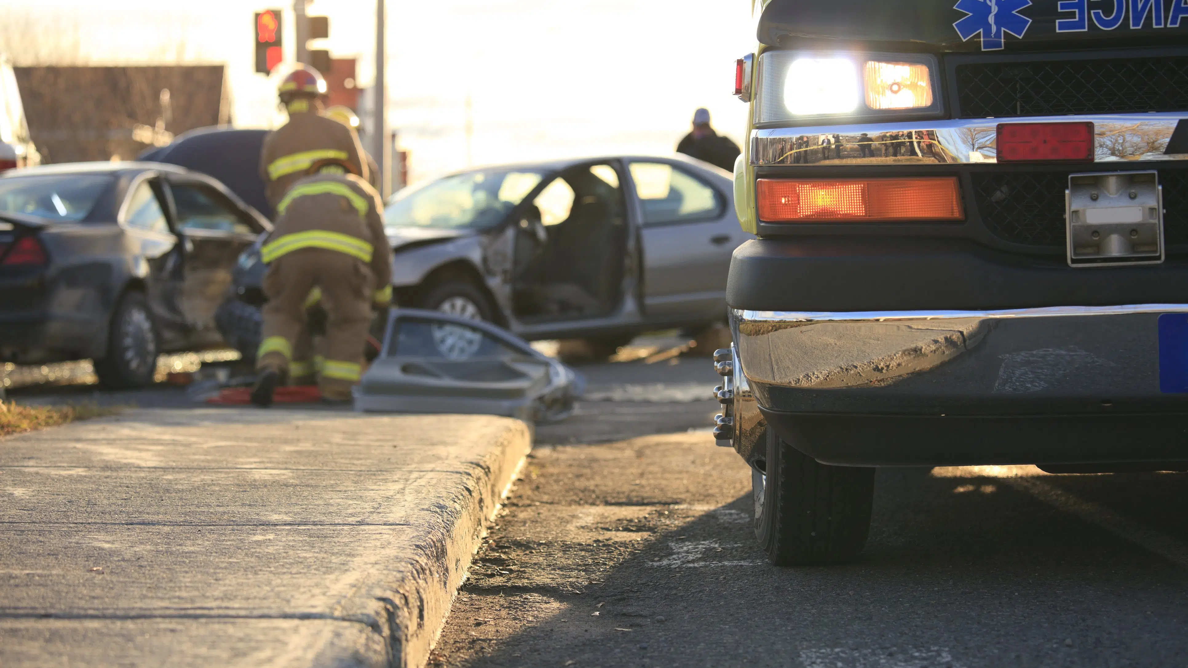Ambulance Car Accident Scene